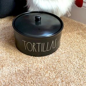Rae Dunn black tortillas dish